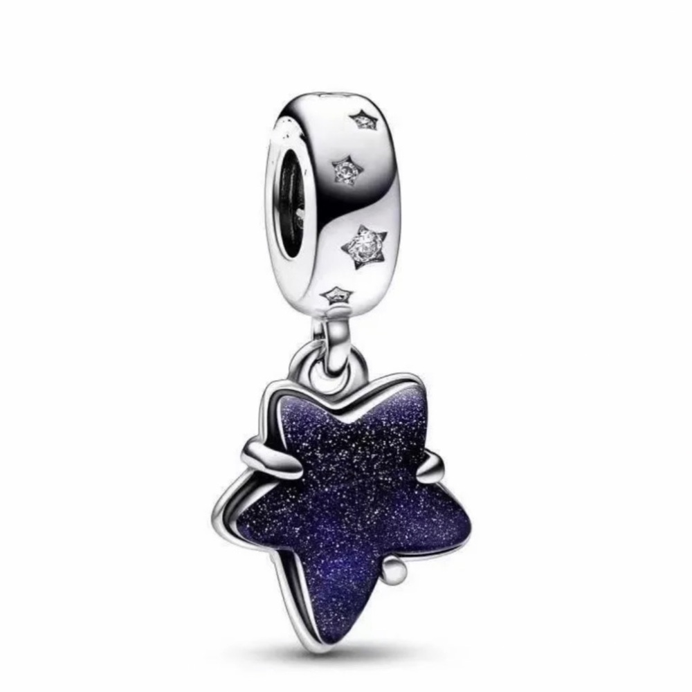 NEW•Blue & Silver Shooting Star DIY charm